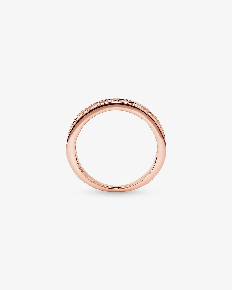 Bague De Mariage En Diamant De Laboratoire Rond Brillant De 1,00 Carat Poids Total Sertie En Canal En Or Jaune 14 Carats