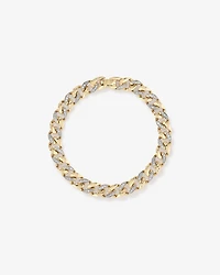 21cm (8.5") Cuban Link Bracelet with 1.00 Carat TW of Diamonds in 10kt Yellow Gold