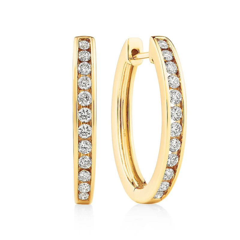 Huggie Earrings with 0.50 Carat TW of Diamonds in 10kt Rose Gold