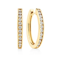 Huggie Earrings with 0.50 Carat TW of Diamonds in 10kt Rose Gold
