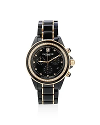 Chronograph Watch with 0.50 Carat TW of Diamonds in Black Ceramic & Gold Tone Stainless Steel