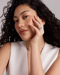 Bague Signature Connect Linéaire avec Diamant en Or Jaune 10 carats