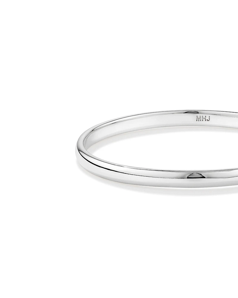 3.7mm Width Solid Round Baby Bangle in Sterling Silver
