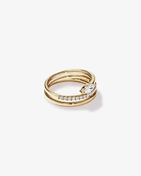 0.43 Carat TW Round Brilliant and Marquise Cut Laboratory-Grown Diamond Bypass Ring in 10kt Yellow Gold