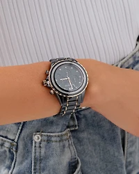 Chronograph Watch with 0.50 Carat TW of Diamonds in Black Ceramic & Gold Tone Stainless Steel
