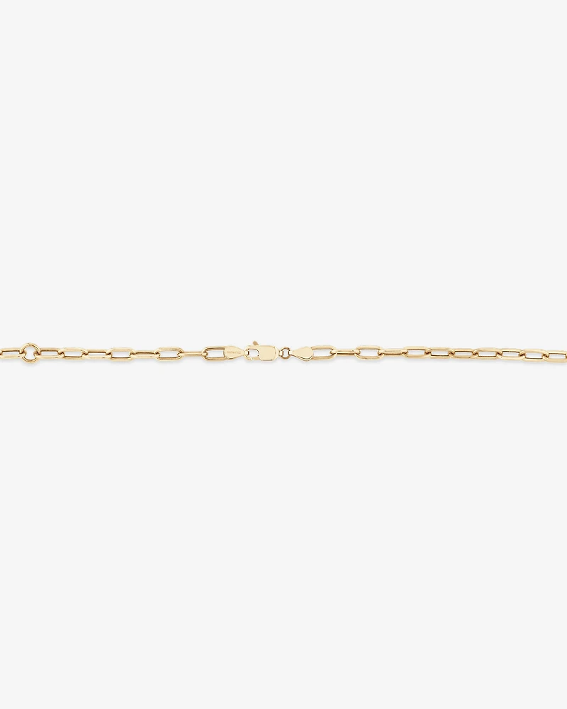 45cm (18”) 3.5mm Hollow Paperclip Chain in 10kt Yellow Gold
