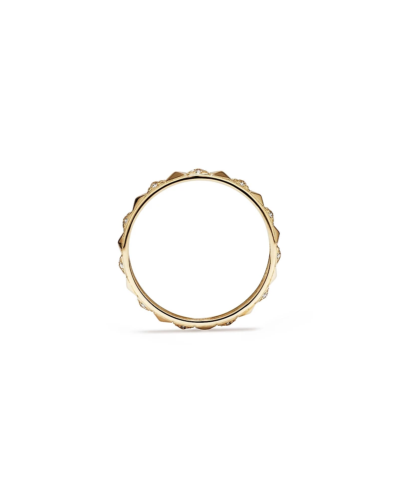 Bague Signature Connect Linéaire avec Diamant en Or Jaune 10 carats