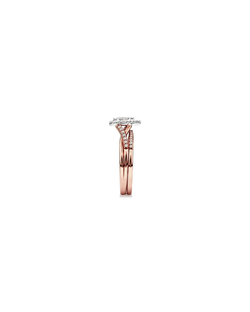 Bridal Set with 0.38 Carat TW of Diamonds in 14kt Rose and White Gold