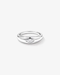 0.30 Carat TW Laboratory-Grown Marquise Diamond Dome Ring in Sterling Silver