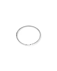 Diamond Accent Infinity Oval Hinge Bangle in Sterling Silver