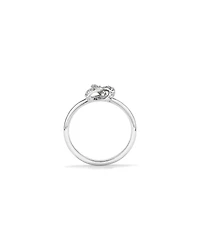 Cubic Zirconia Knot Split Band Ring in Sterling Silver