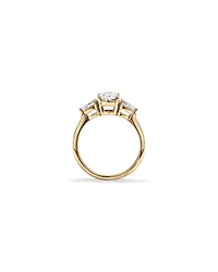 1.65 Carat TW Three Stone Oval and Pear Shaped Laboratory-Grown Diamond Engagement Ring in 14kt White Gold