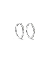 0.25 Carat TW Diamond Dot Dash Hoop Earrings in 10kt White Gold