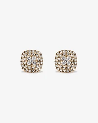 0.30 Carat TW Cushion Shaped Diamond Cluster Stud Earrings in 10kt Yellow Gold
