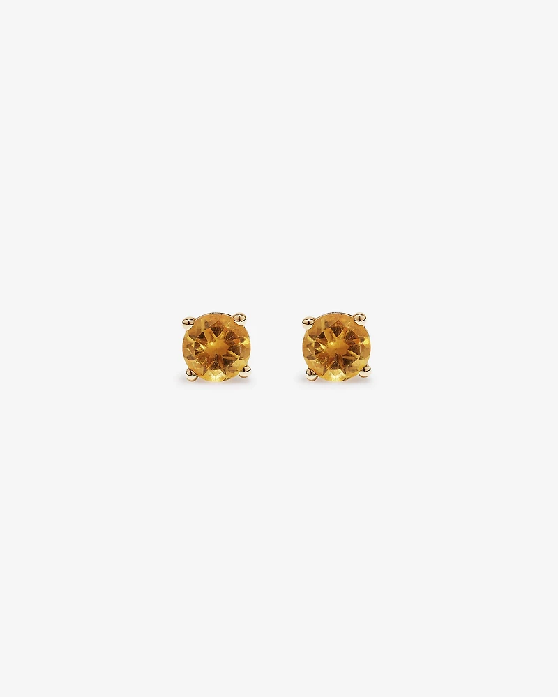 Citrine Birthstone Studs in 10kt Yellow Gold