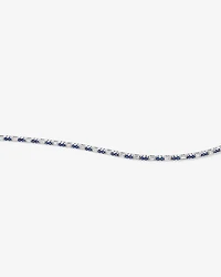 Sapphire & Diamond Dot Dash Tennis Bracelet with 0.62 Carat TW in 10kt White Gold