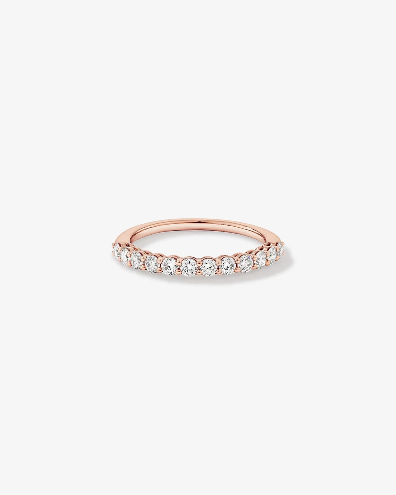 Bague De Mariage En Diamant De Laboratoire Rond Brillant De 0,60 Carat Poids Total Sertie De Griffes En Or Blanc 14 Carats