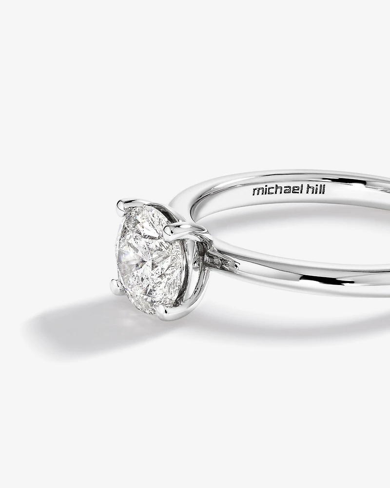 1.00 Carat TW Round Brilliant Diamond Solitaire Engagement Ring in 14kt White and Yellow Gold