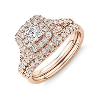Bridal Set with 1.18 Carat TW of Diamonds in 14kt White Gold