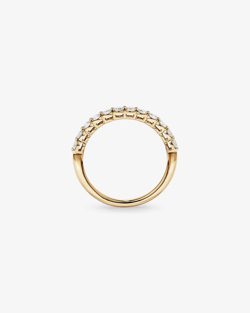 Bague De Mariage En Diamant De Laboratoire Rond Brillant De 0,60 Carat Poids Total Sertie De Griffes En Or Blanc 14 Carats