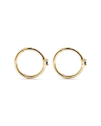 Boucles d'oreilles dormeuses avec accent de pierres précieuses saphir bleu en or jaune 10 carats