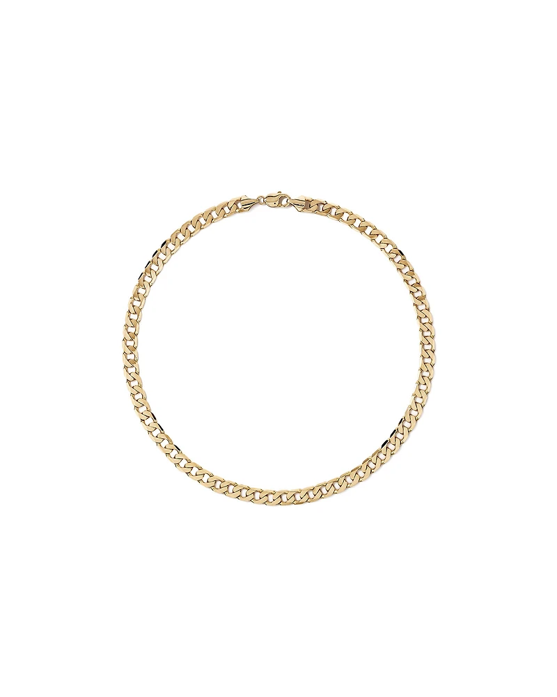 55cm (22") 8.9mm Width Solid Flat Bevelled Curb Chain in 10kt Yellow Gold