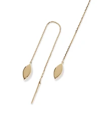 Marquise Disc Threader Earrings in 10kt Yellow Gold