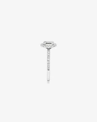 1.78 Carat TW Emerald Cut Laboratory-Grown Diamond Halo Engagement Ring in 14kt White Gold