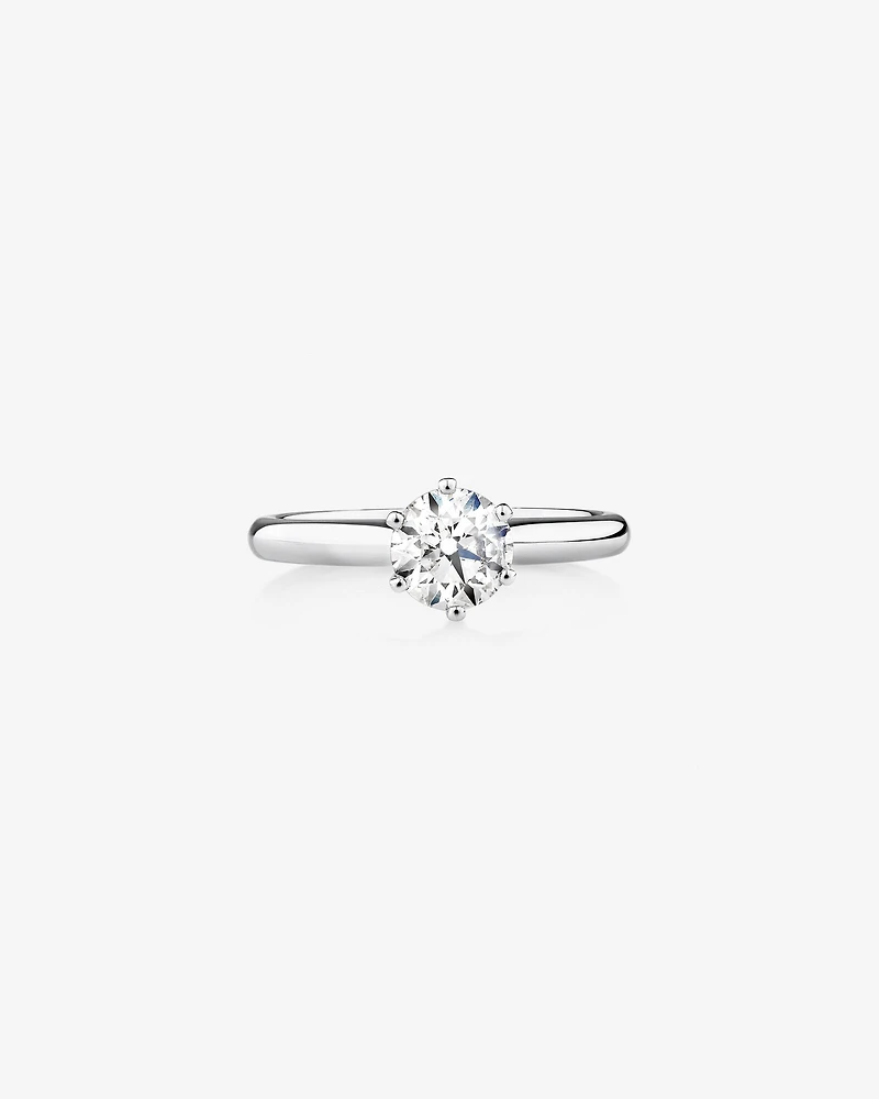 Certified Solitaire Engagement Ring with A 1 Carat TW Diamond in 14kt White Gold