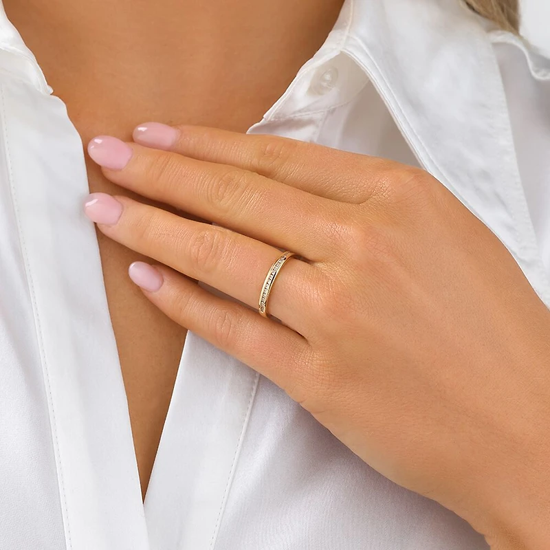 Wedding Band with Carat TW of Diamonds in 14kt Yellow Gold