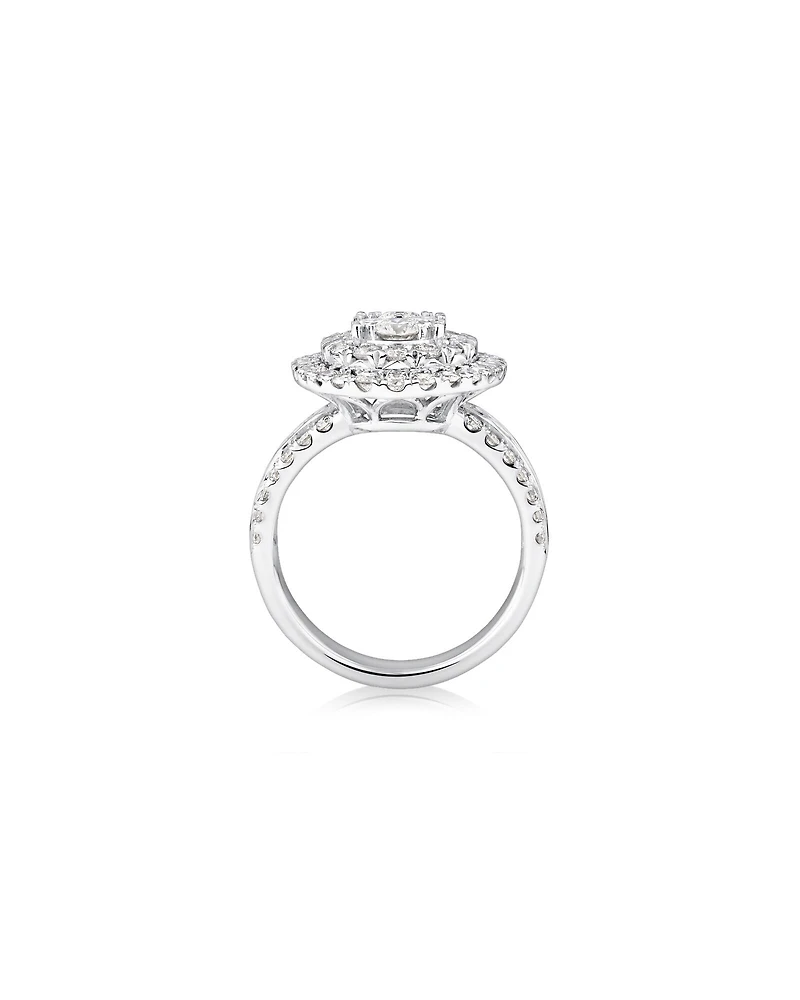 Oval Cluster Ring with 2.50 Carat TW of Diamonds in 14kt White Gold