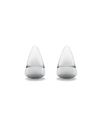 Polished Half Hoop Stud Earrings in Sterling Silver