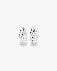 Small Croissant Huggie Earrings in Sterling Silver
