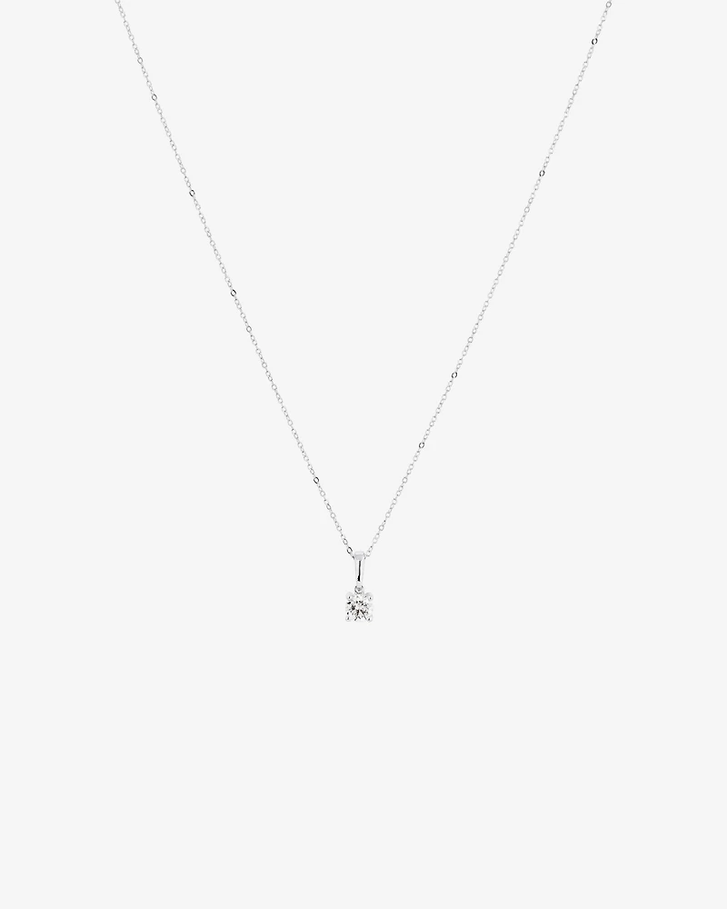 0.30 Carat TW Round Brillaint Laboratory -Grown Diamond Solitaire Pendant Necklace in 10kt White Gold