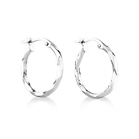 15mm Square Twist Hoop Earrings in 10kt Rose Gold