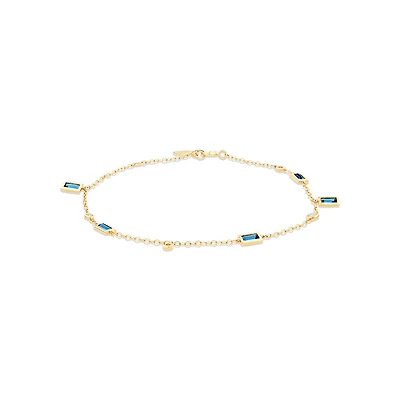 Serendipity Bracelet with London Blue Topaz in 10kt Yellow Gold