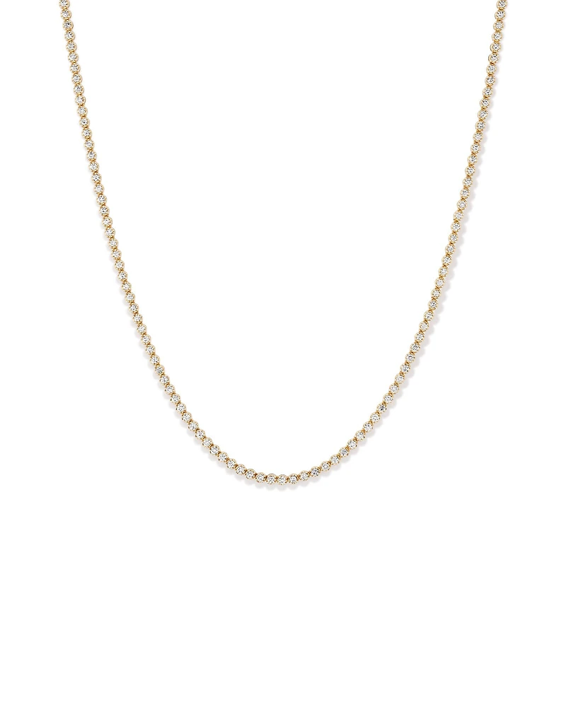 Collier de tennis en diamants cultivés en laboratoire TW de 4,00 carats serti en or blanc 10 carats