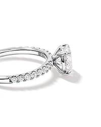 1.81 Carat TW Round Brilliant Lab-Grown Diamond Side Accent Engagement Ring in 14kt White Gold