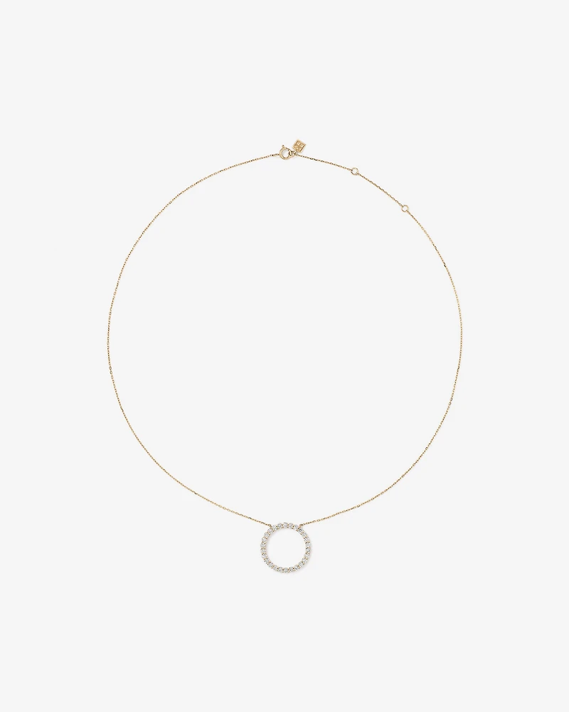 0.85 Carat TW Laboratory-Grown Diamond Circle Necklace in 10kt Yellow Gold