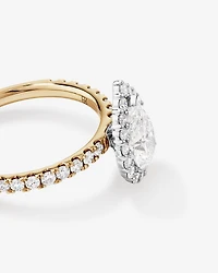 1.82 Carat TW Pear Cut Laboratory-Grown Diamond Halo Engagement Ring in 14kt White Gold