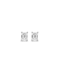 0.50 Carat TW Emerald Cut Diamond Solitaire Stud Earrings in 18kt White Gold