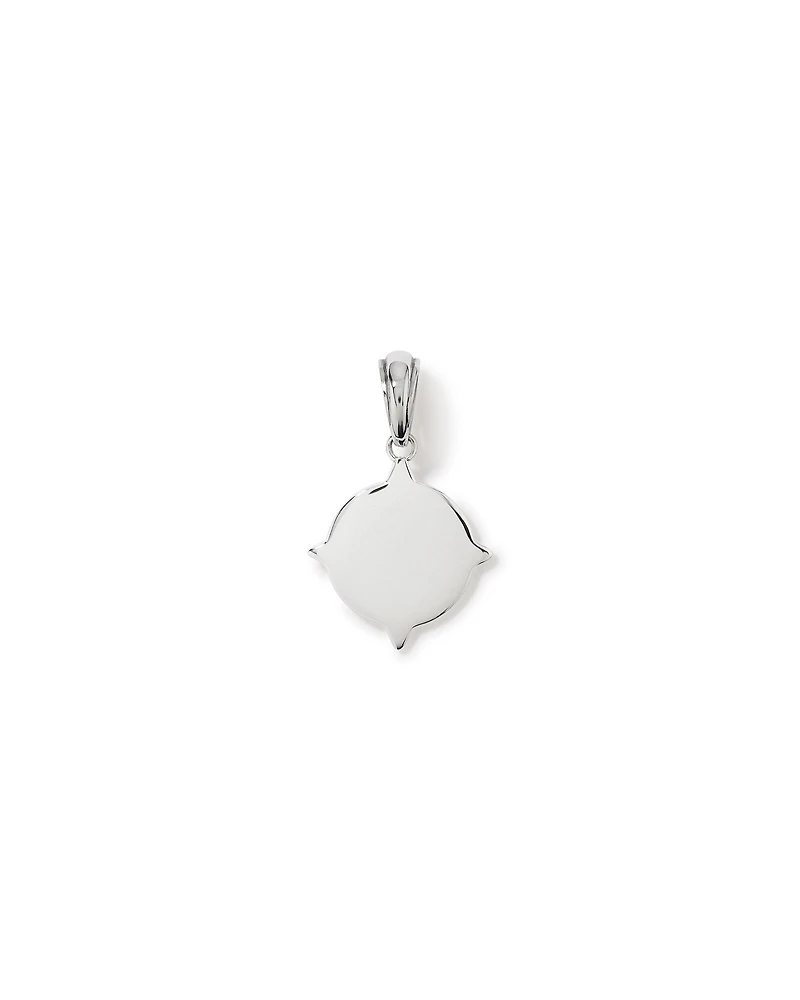 Black Diamond Compass Pendant in Sterling Silve