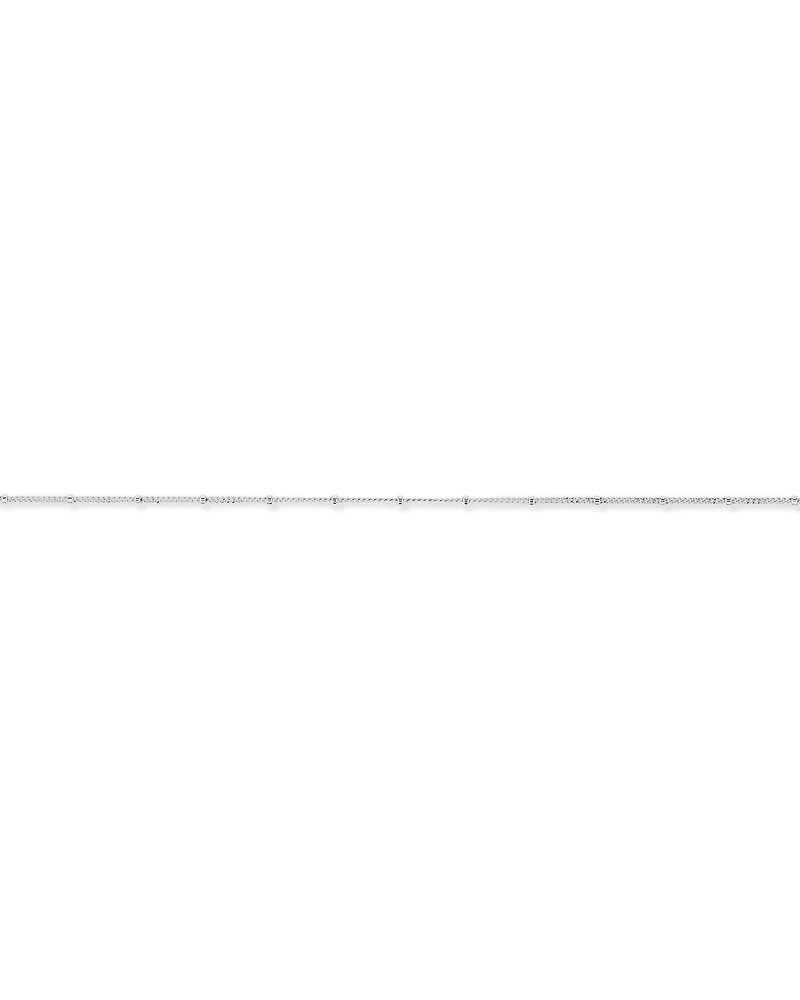 19cm (7.5") 1.5mm Width Fine Ball Station Chain Bracelet in Sterling Silver