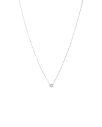 0.23 Carat TW Emerald Diamond Halo Pendant in 10kt White Gold
