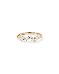 0.40 Carat TW Fancy Cut Laboratory-Grown Diamond Four Stone Ring in 10kt Yellow Gold