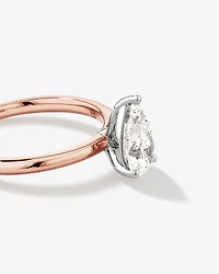 1.25 Carat TW Pear Laboratory-Grown Diamond Solitaire Engagement ring in 14kt Yellow and White Gold