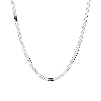 50cm (20") 4.5mm-5mm Width Herringbone Chain In Sterling Silver