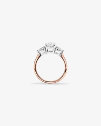 1.65 Carat TW Three Stone Oval and Pear Shaped Laboratory-Grown Diamond Engagement Ring in 14kt White Gold