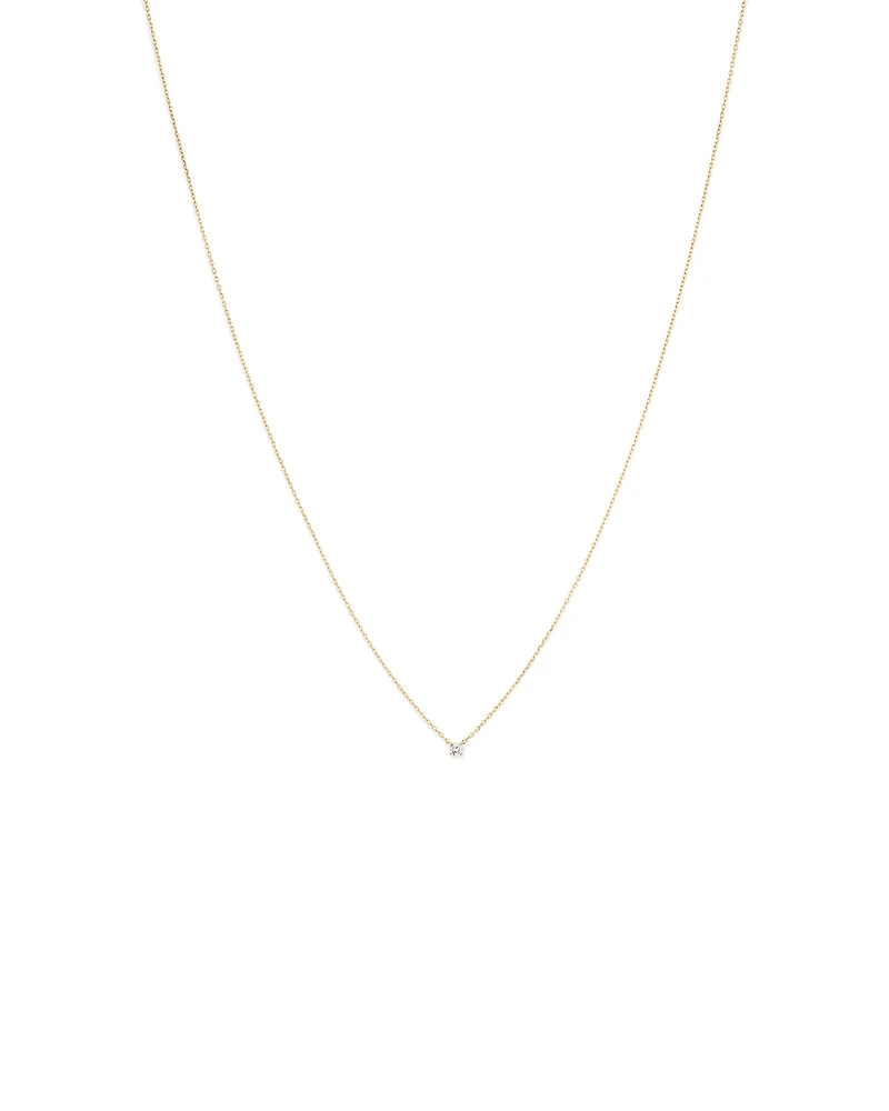 Mini Diamond Solitaire Necklace in 10kt White Gold