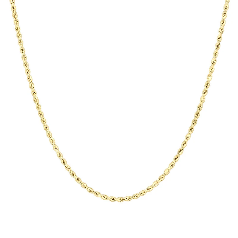 45cm (18") 2.5mm Rope Chain in 10kt Yellow Gold